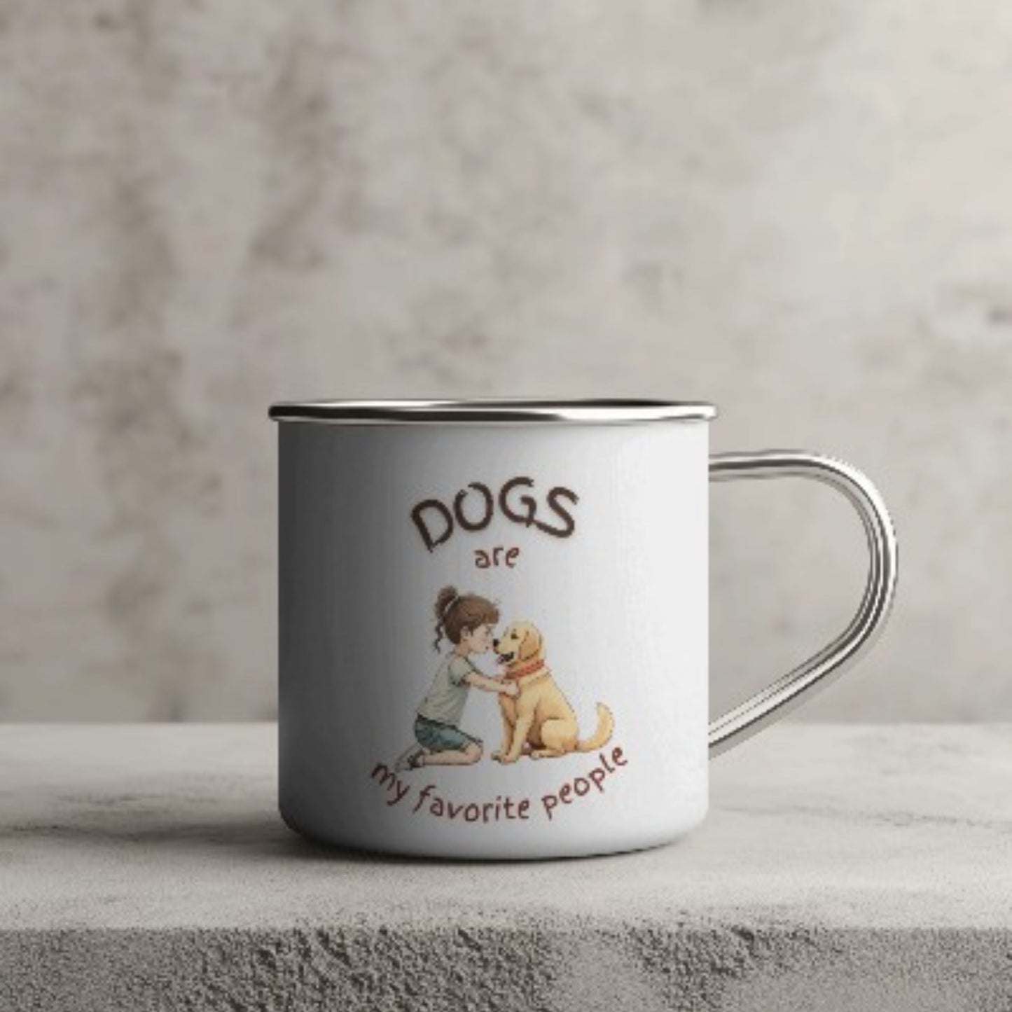 Dogs Are My Favorite People Stainless Enamel Mug