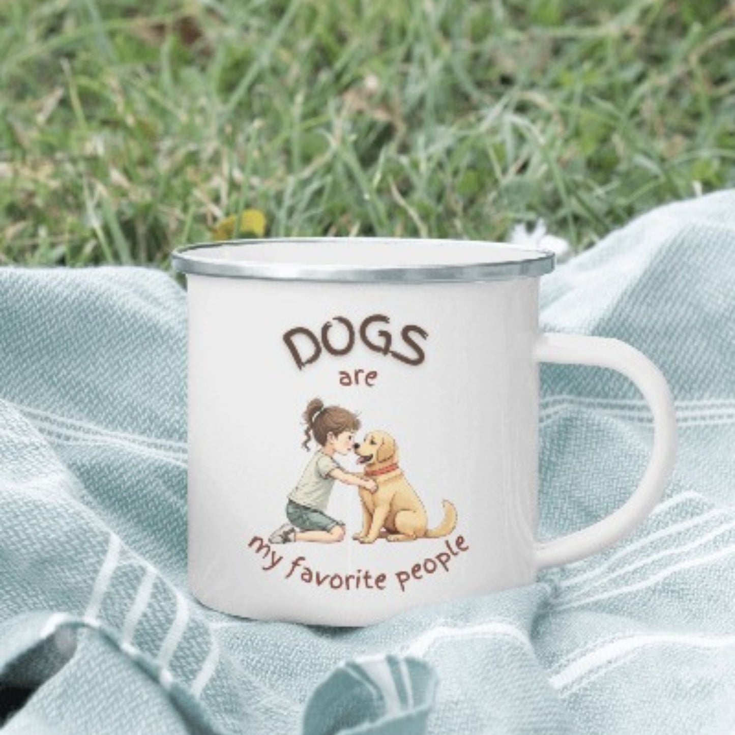 Dogs Are My Favorite People Stainless Enamel Mug