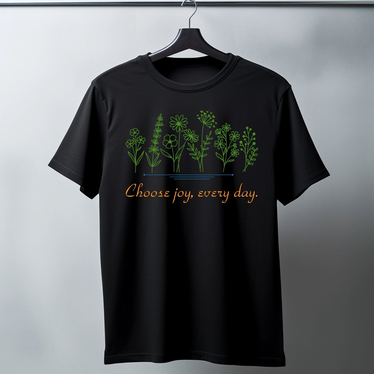 Choose Joy Every Day T-Shirt β Minimal Floral Positive Quote Unisex Tee