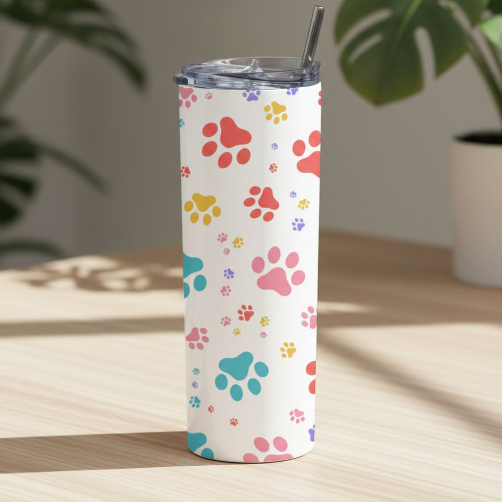 Paw Print Colorful Tumbler Bottle