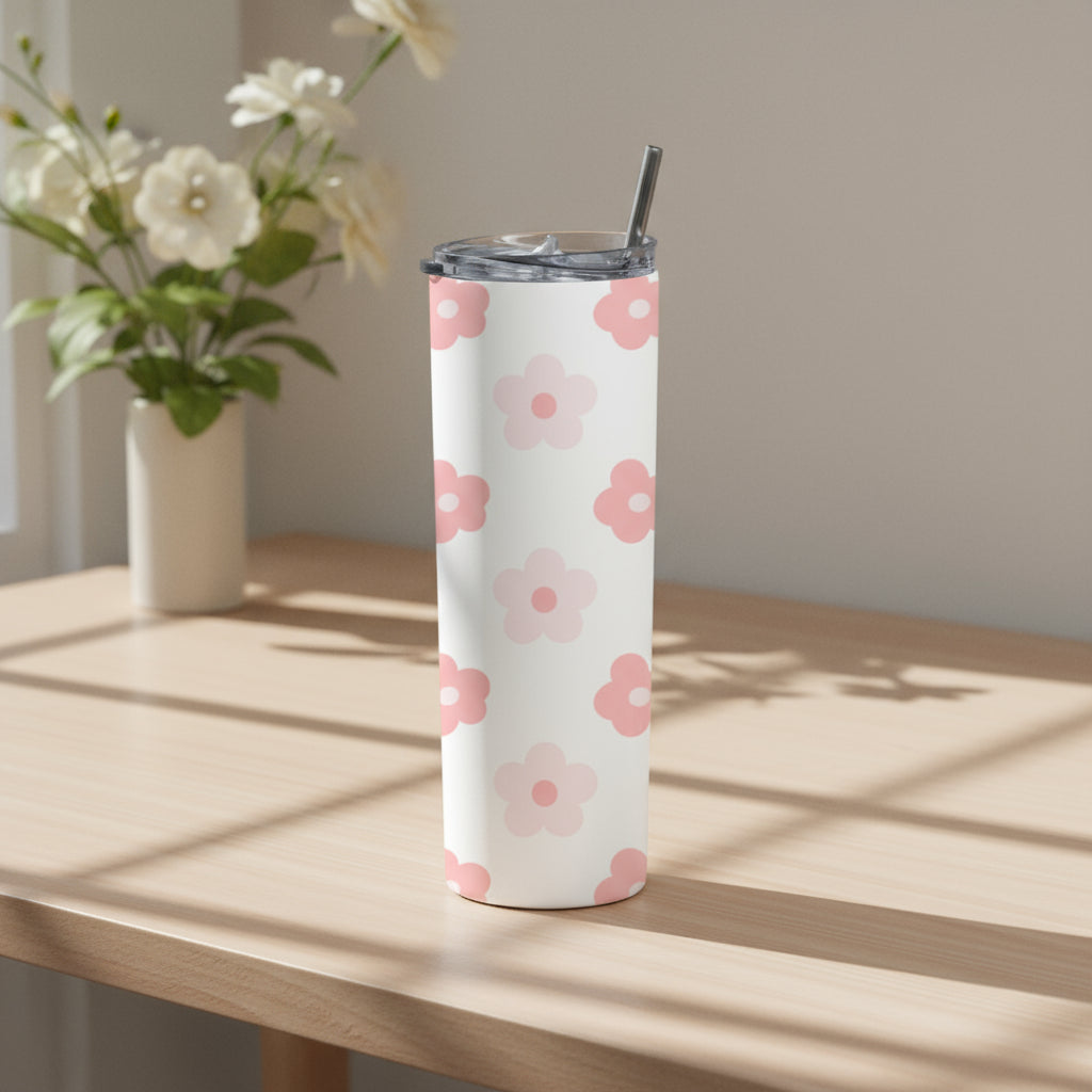 Pink Floral Tumbler Bottle