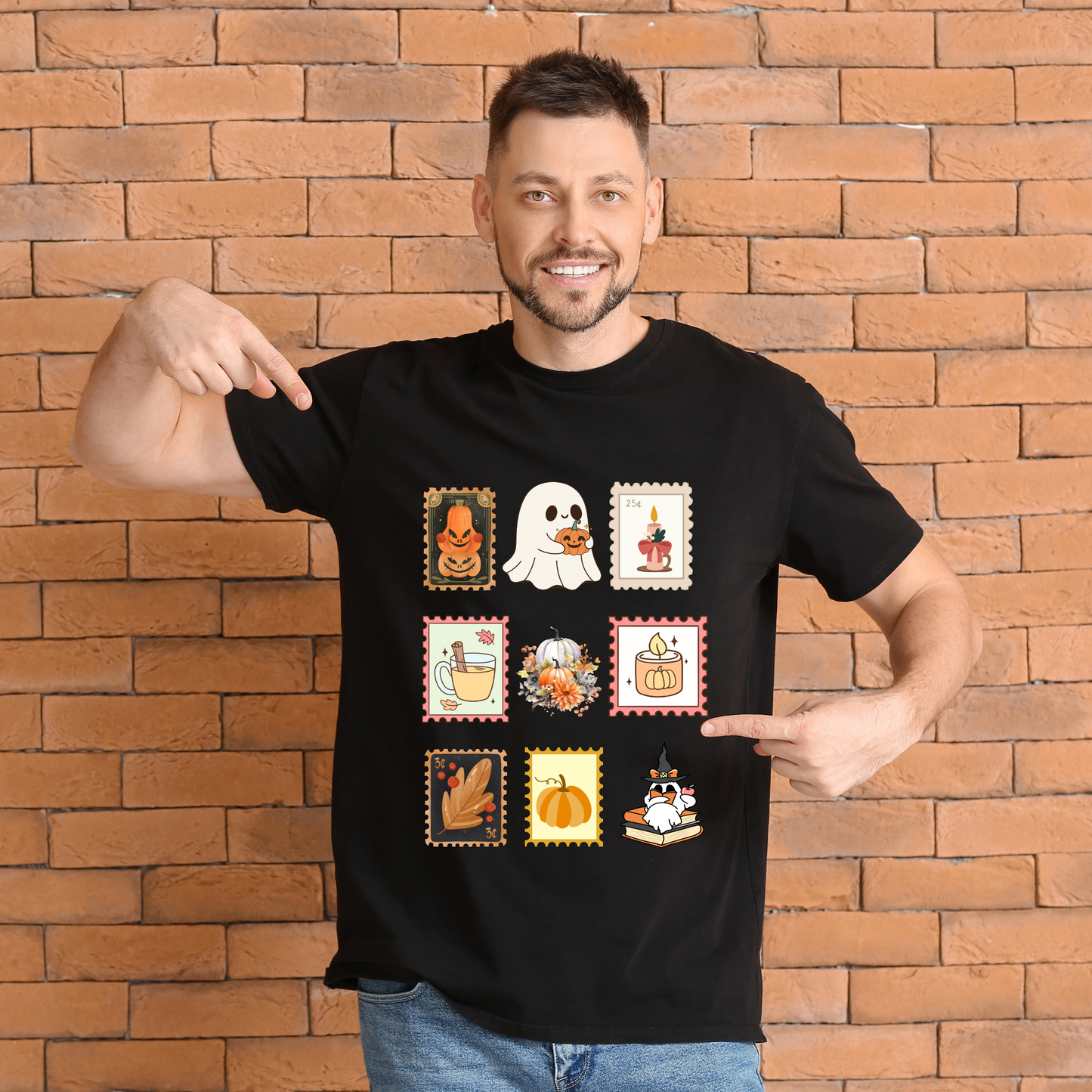 Unisex “Fall Vibes” T-Shirt | Soft Cotton Classic Tee with Cute Spooky Graphics & Stamp Design
