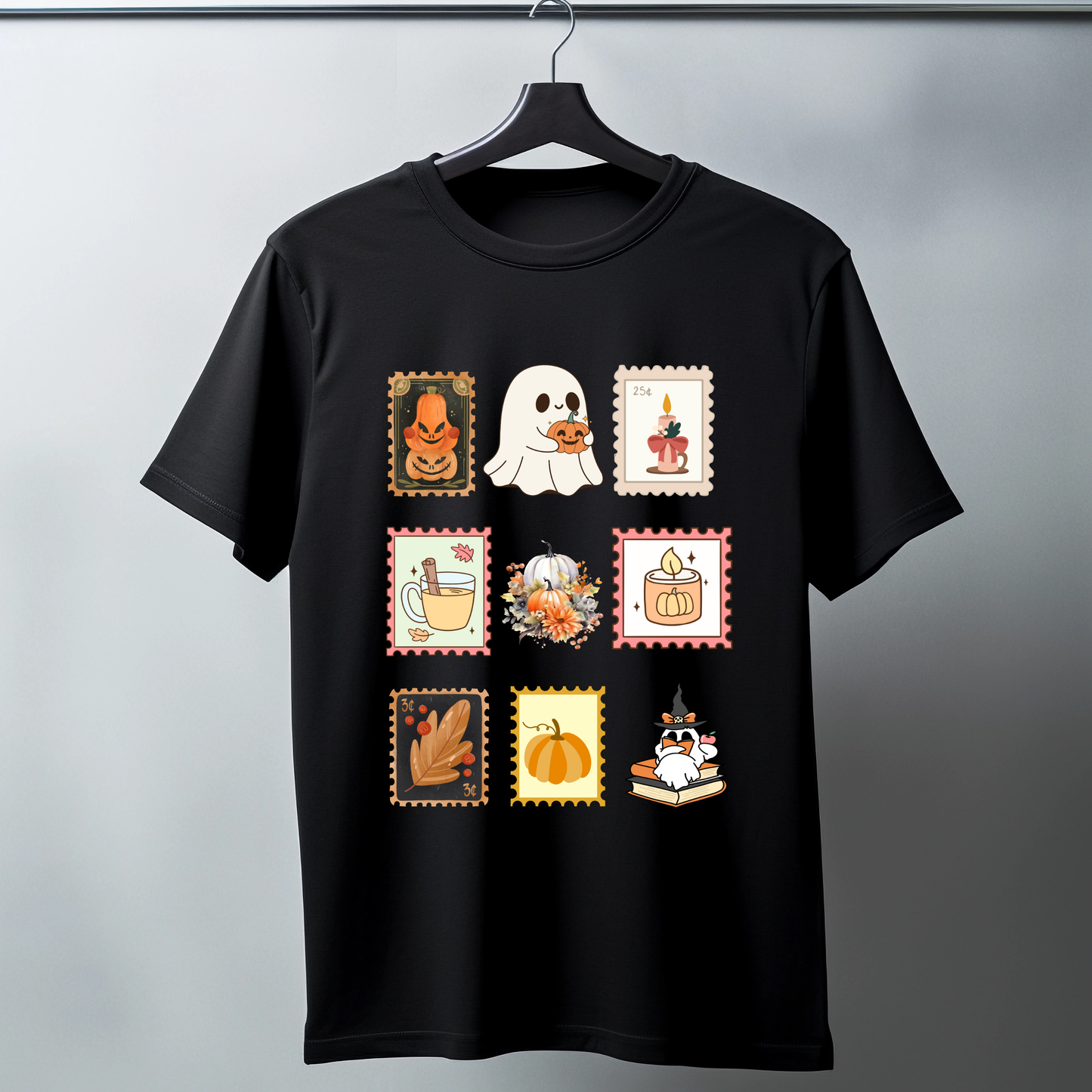 Unisex “Fall Vibes” T-Shirt | Soft Cotton Classic Tee with Cute Spooky Graphics & Stamp Design