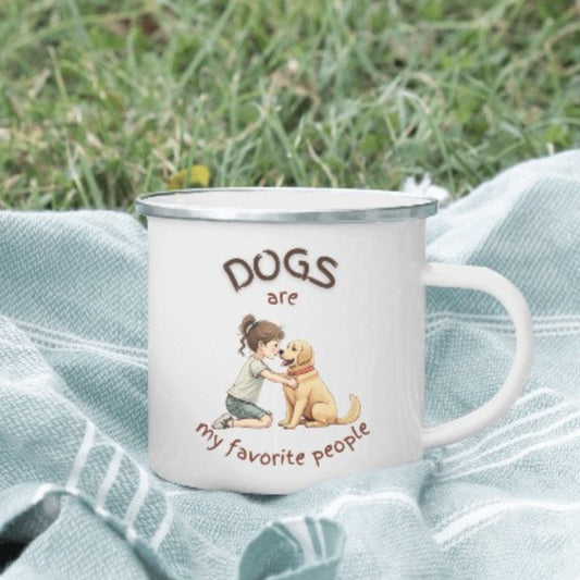 Dogs Are My Favorite People Stainless Enamel Mug