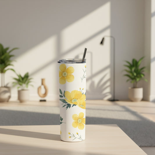 Yellow Floral Tumbler Bottle